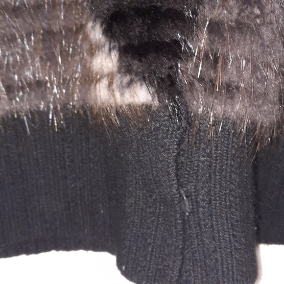 CARMEN MARC VALVO Cashmere Coat Fox & Beaver Fur Mob Wife Aesthetic Black S M - Picture 7 of 13